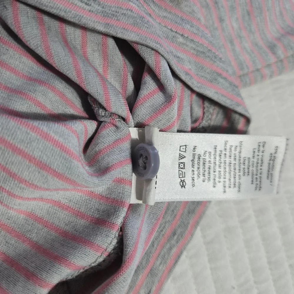 Men's Vineyard Vines Jim Nantz Polo Shirt Size L Gray & Pink Striped